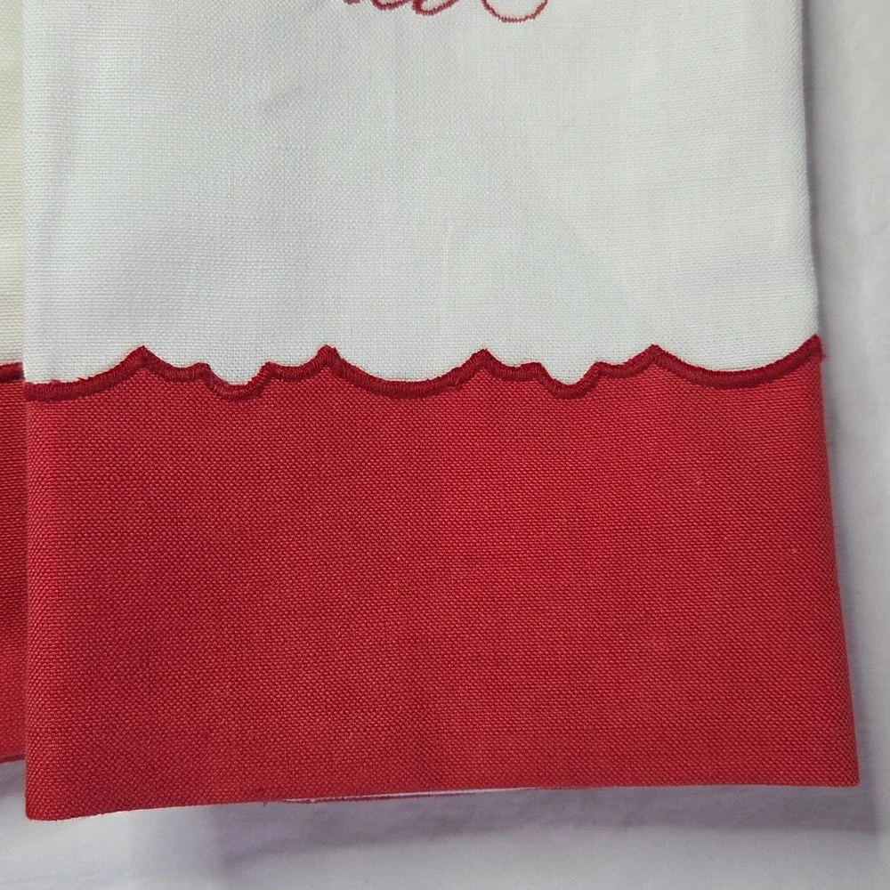 Martha Stewart Collection Christmas Naughty Nice Embroidered Hand Towels Set